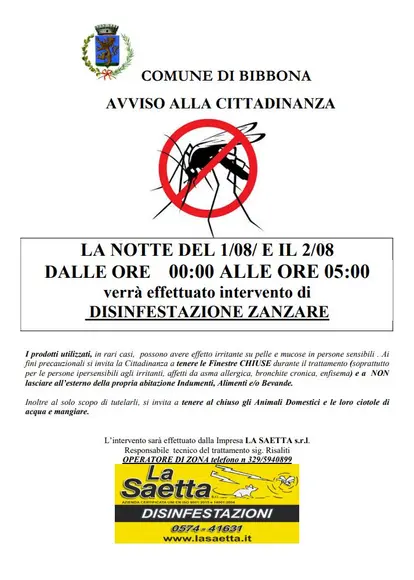 Avviso disinfestazione